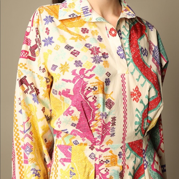 ETRO
Vulcano Print Long Sleeve Cotton Dress 46 NWT - Picture 7 of 16